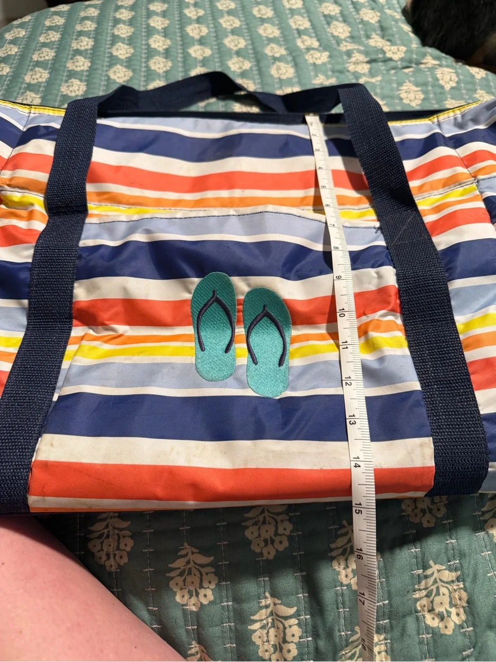 Thirty one Flip-Flop cooler Tote - Blue Striped